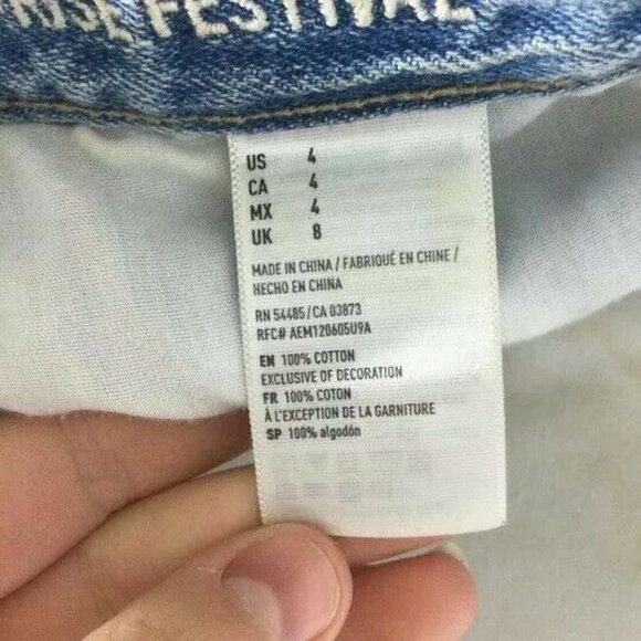 American Eagle Hi Rise Festival Distressed Denim - Picture 4 of 7